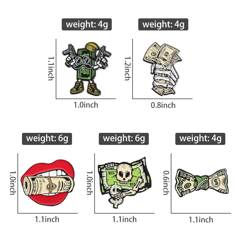Ca$h Money Enamel Festival Pin Collection.  20 Unique Designs to choose from.