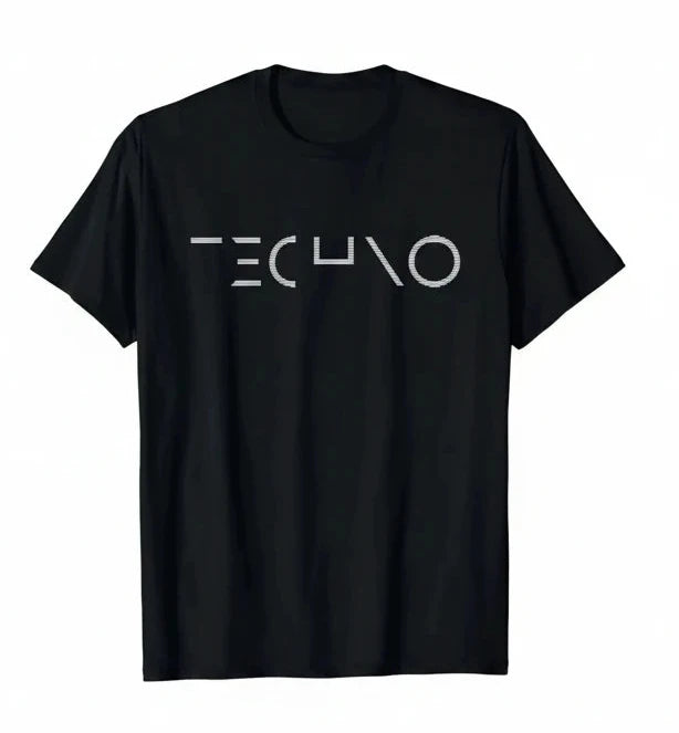 Techno Music Minimalist T-Shirt.  Born in Detroit - Raised by the Streets.