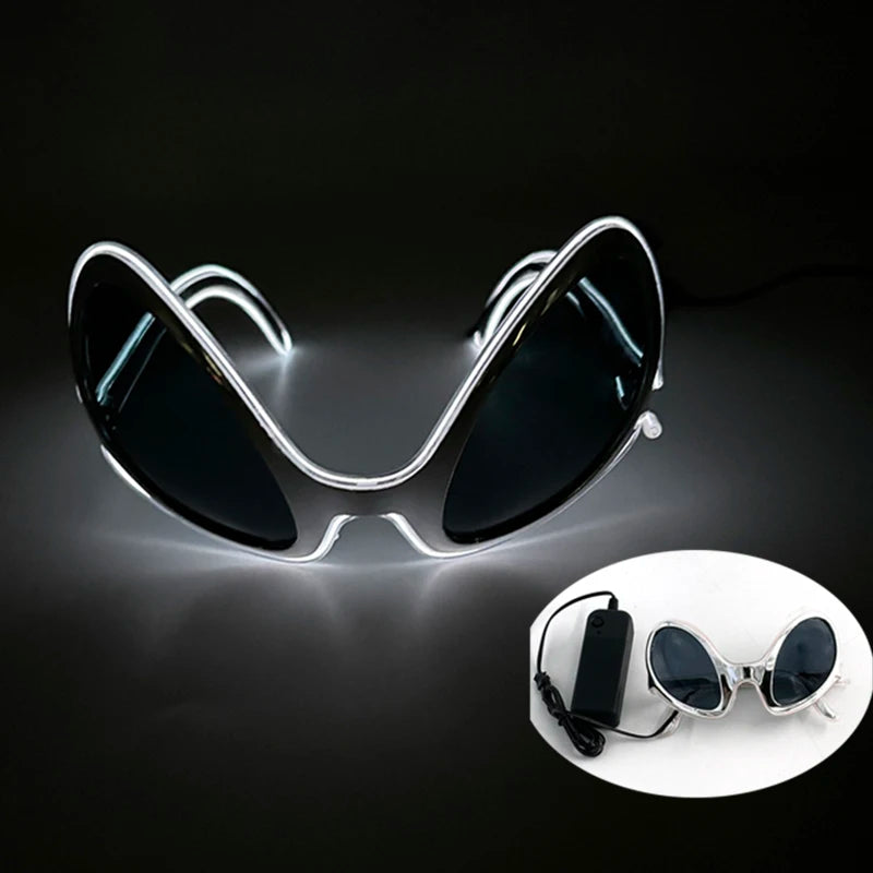 1 pcs Holiday Party Glasses Boys Girls Funny Alien Style Frame Eyeglasses Glow Sunglasses Light Up Bar Rave Night
