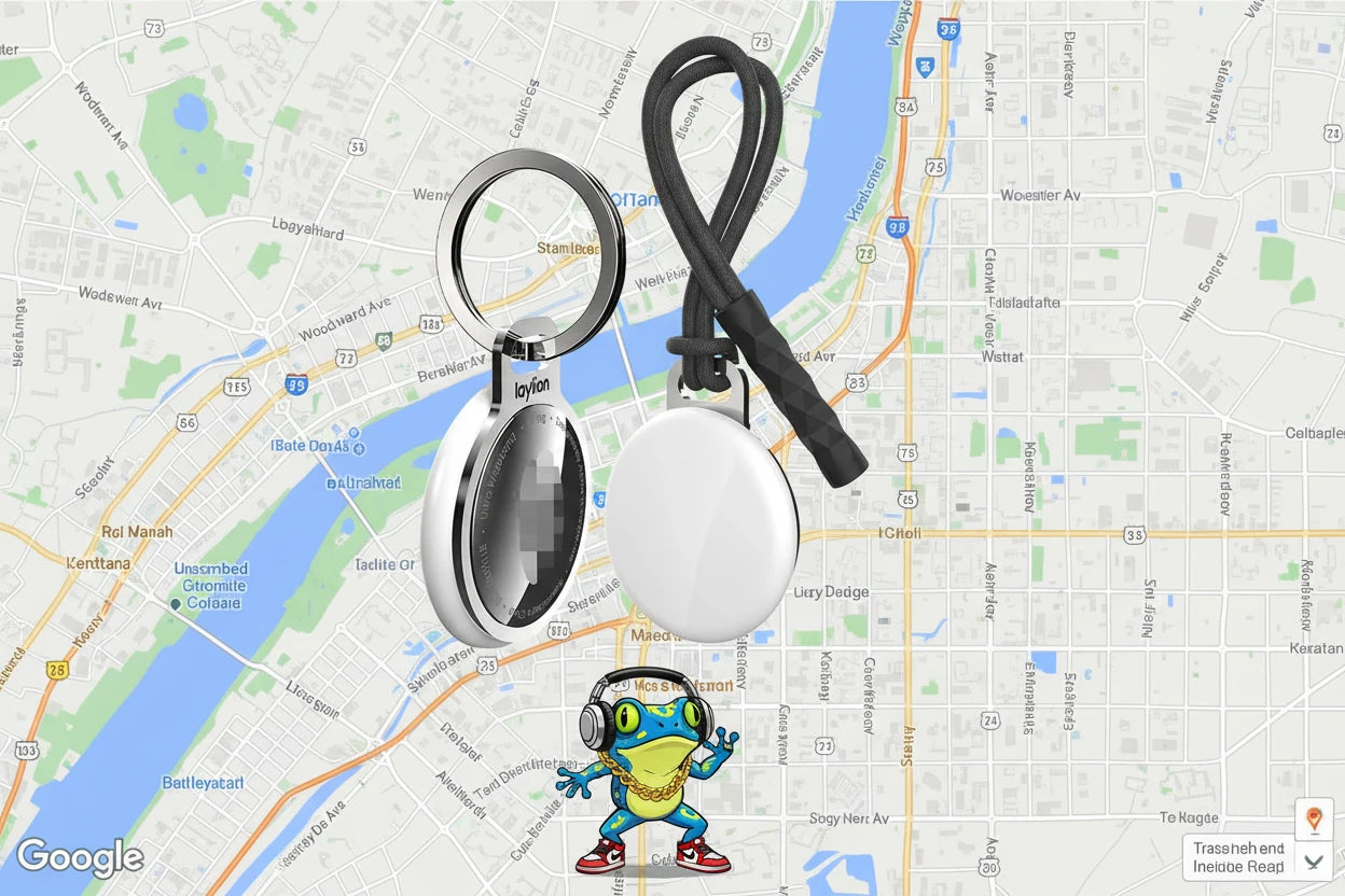 Heavy duty AirTag Holder with Lanyard Aluminium Invisible Slim Keychain Case