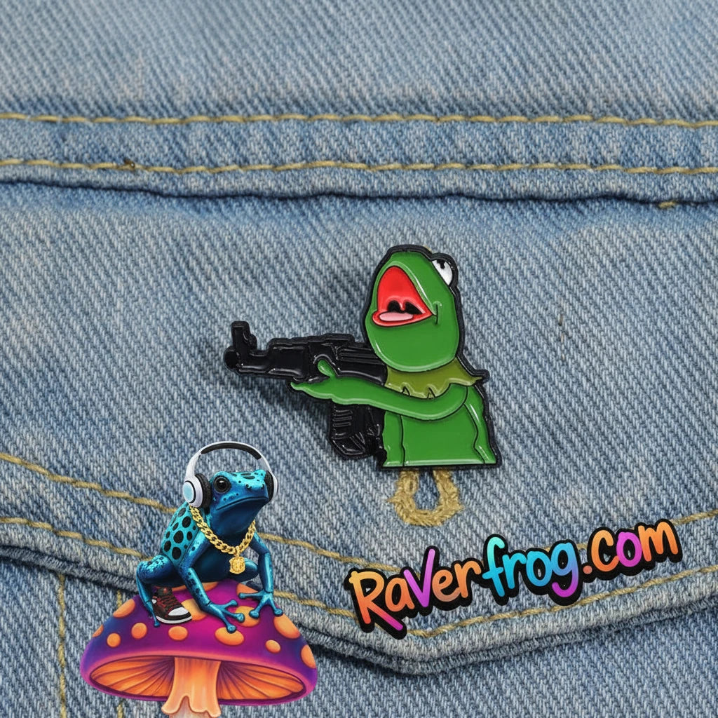 R.F. Frog And A Gun “AK Kermit” Enamel Festival Pin