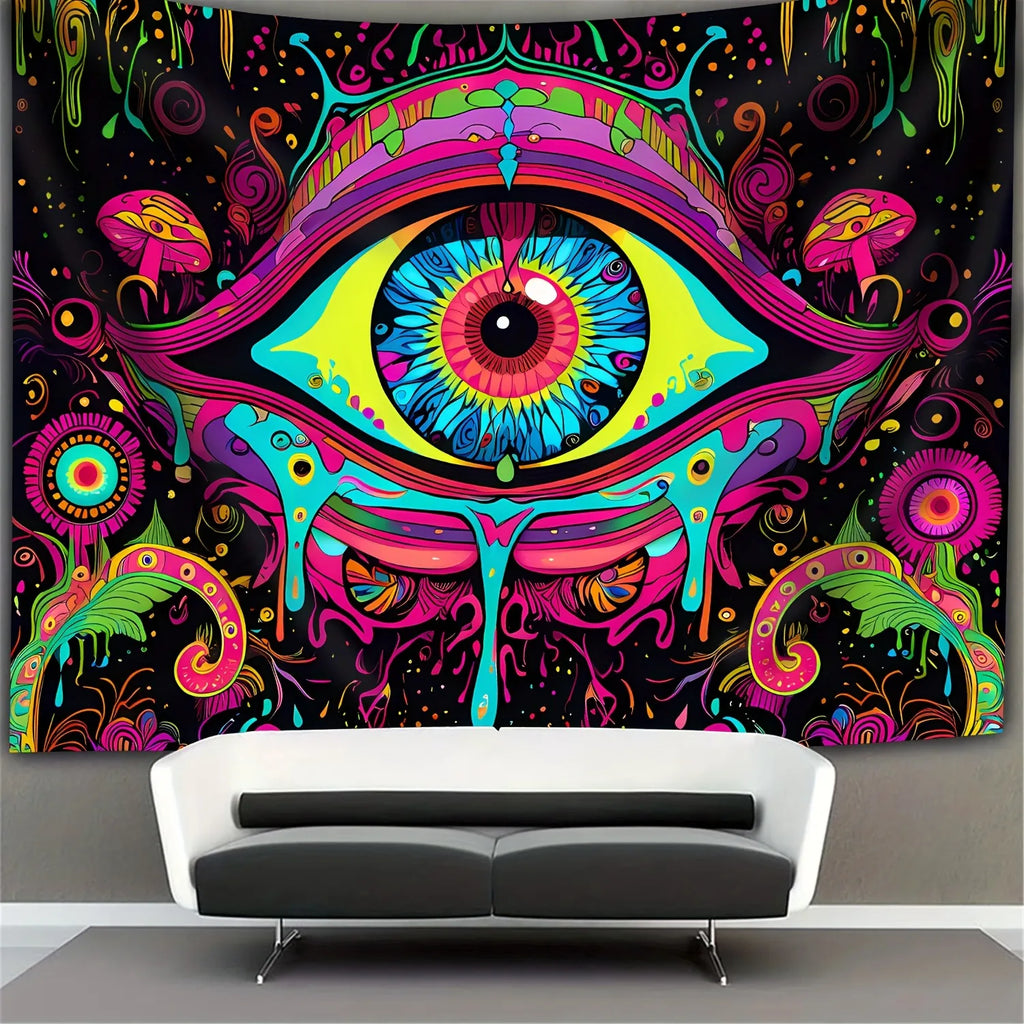 Giant Eye Psychedelic UV Tapestry.