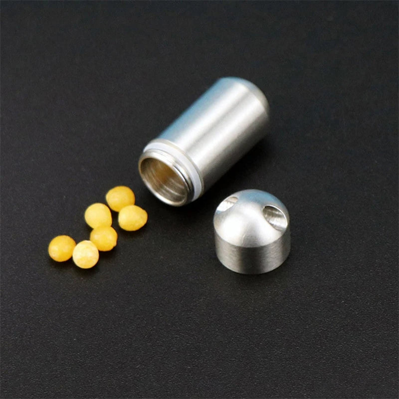 New Mini Outdoor Waterproof Stainless Steel Pill Container.