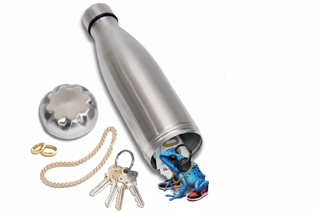 Premium Secret Hidden Safe Steel Water Bottle Stash. Hydrate and Stash. Real water bottle + Stash. Fool Proof.