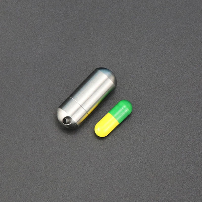 New Mini Outdoor Waterproof Stainless Steel Pill Container.