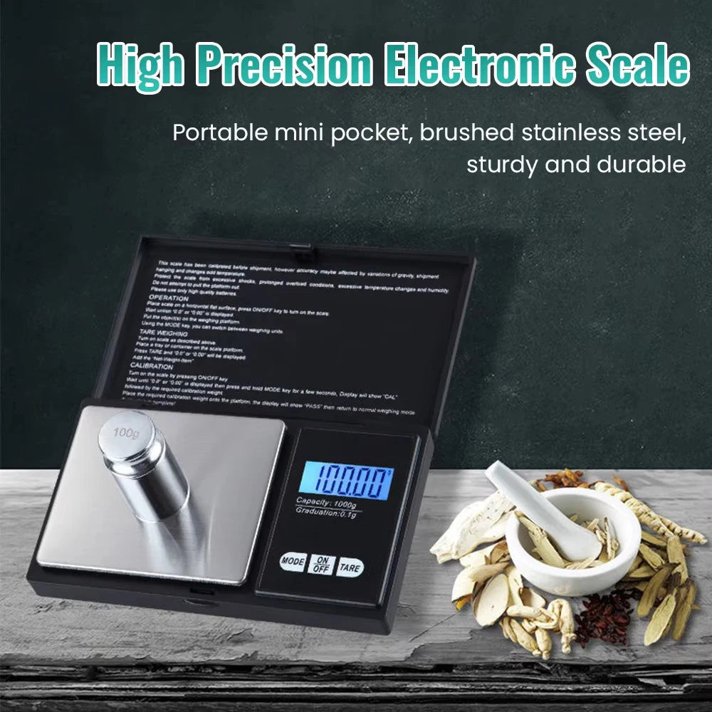 High Precision Mini Electronic Scale. Accuracy Range .1G - 1000G With LCD Display