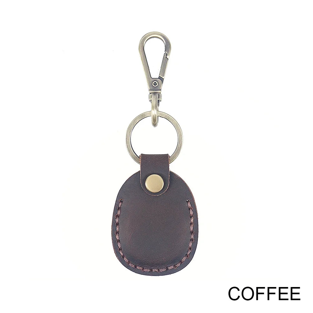 Handmade Genuine Leather Airtag Holder for Keys / Keychain.