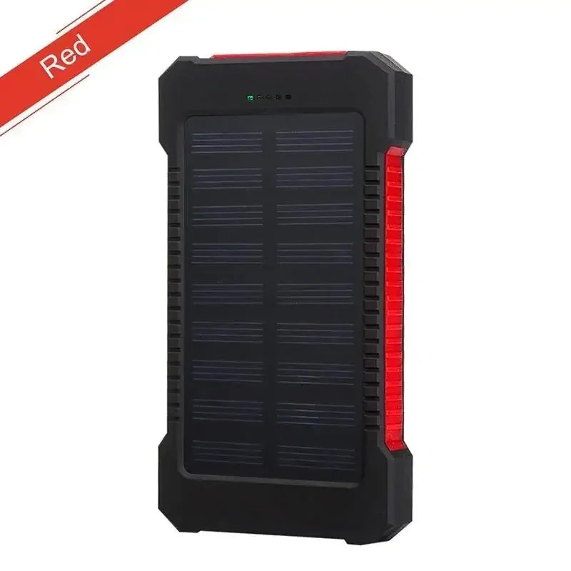 Solar Charging Portable Waterproof Power Bank.  20000 mah Rapid Charging with LED Indicators.  Charge 2 devices! Use the power of our Star to fuel your Festival Needs!