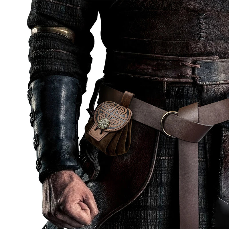 Steampunk Medieval Potion/Goodie/Fairy Dust holding mini satchel. Attaches to belt. Vegan Leather.