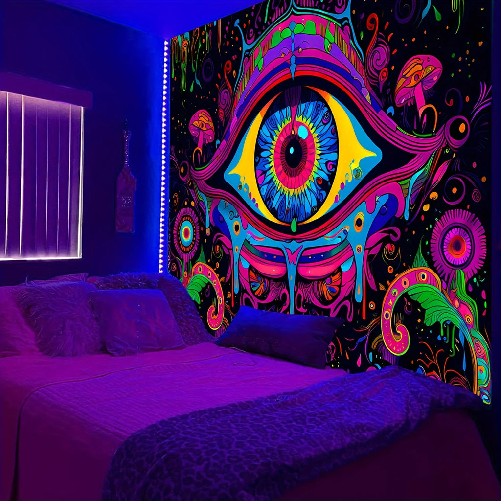 Giant Eye Psychedelic UV Tapestry.