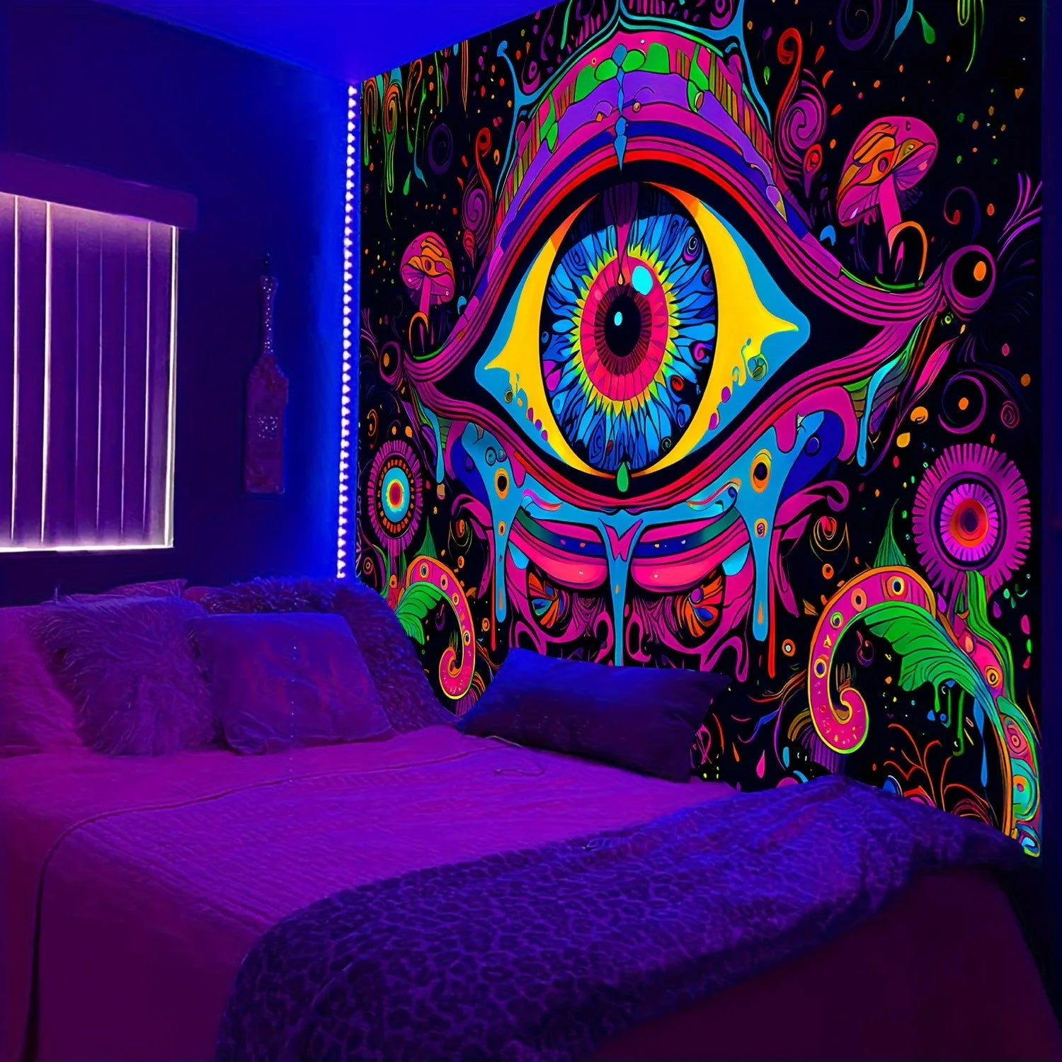Giant Eye Psychedelic UV Tapestry.