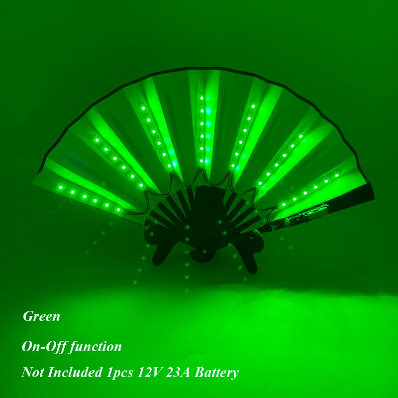 Rechargeable LED Rave Fan.  Color Modes.  Long Battery Life.