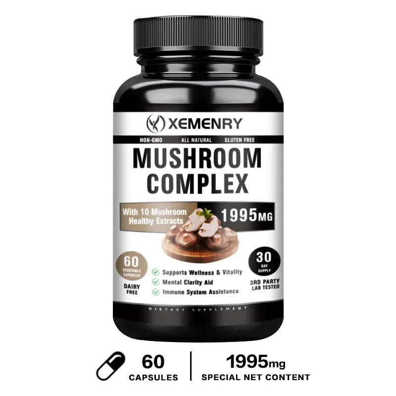 Focus and Recovery Blend - Mushroom Complex Supplements - Nootropic Brain Supplement for Memory and Focus, Relieve Stress.