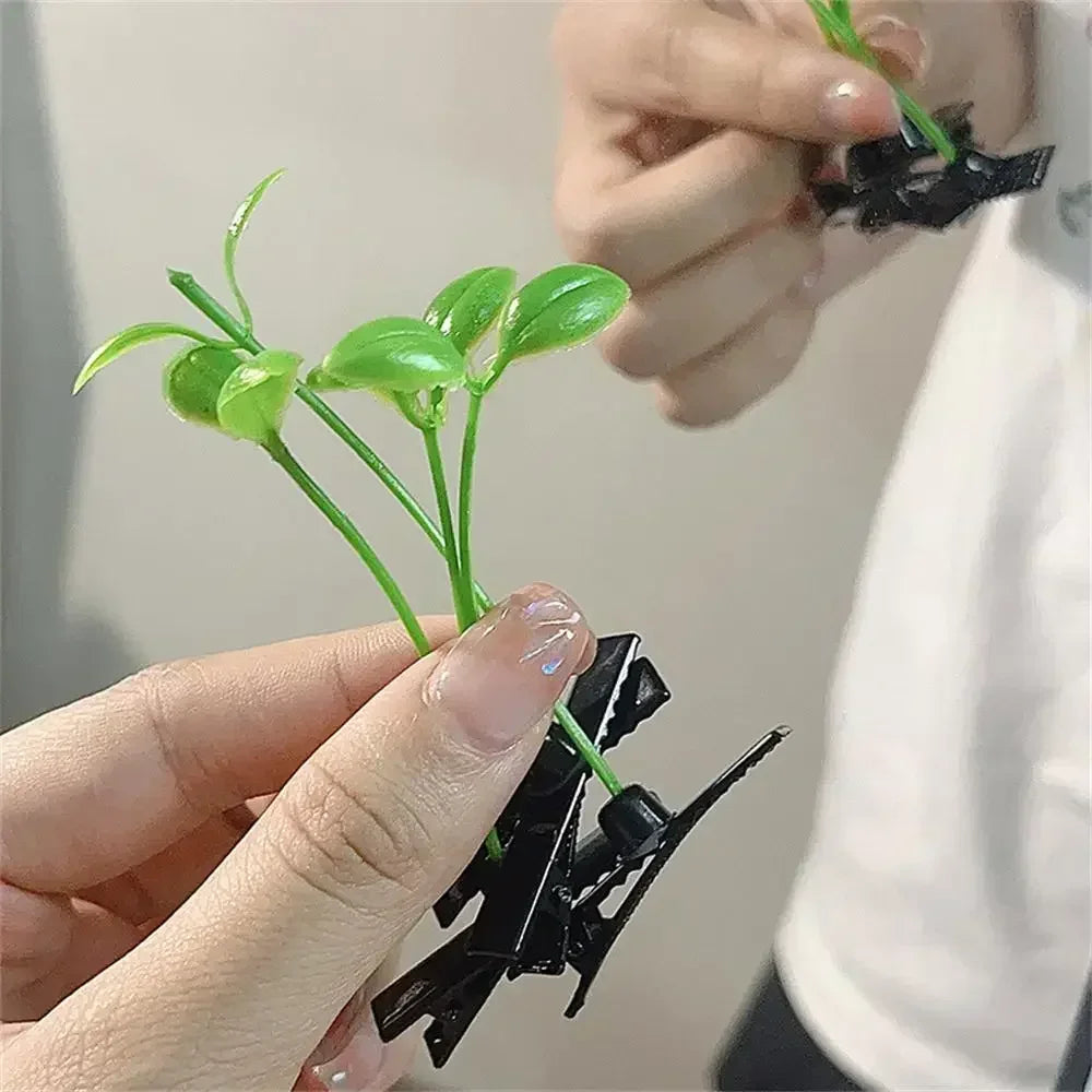 2/5/10pcs Vibe Sprout Grass Hair Clip