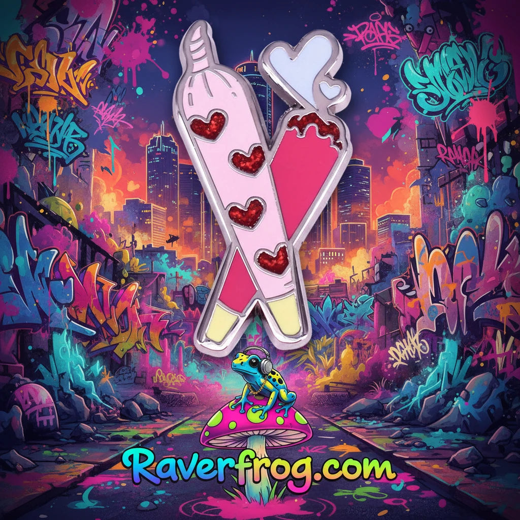 Lady Frog’s I ❤️ Pre-Roll Enamel Festival Pin.  **Bling Blunt**