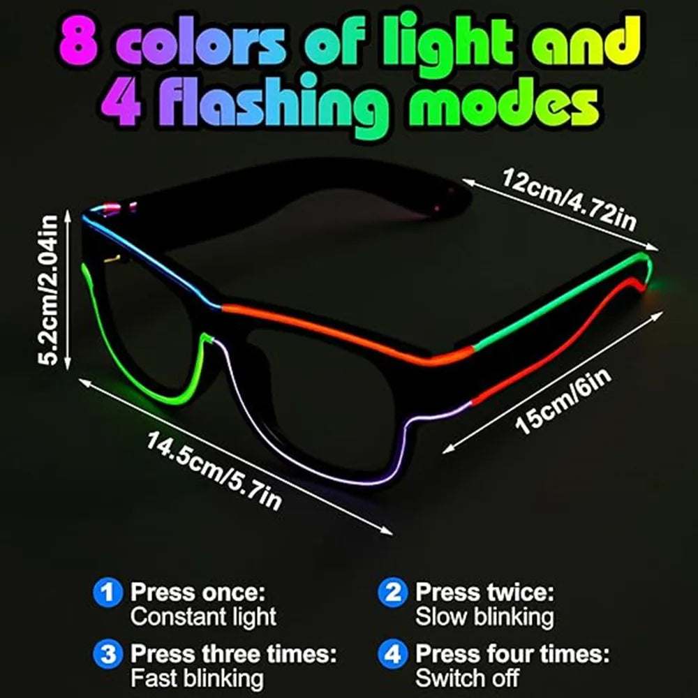 Raverfrog Wireless LED luminous rechargeable sunglasses.  No cords!
