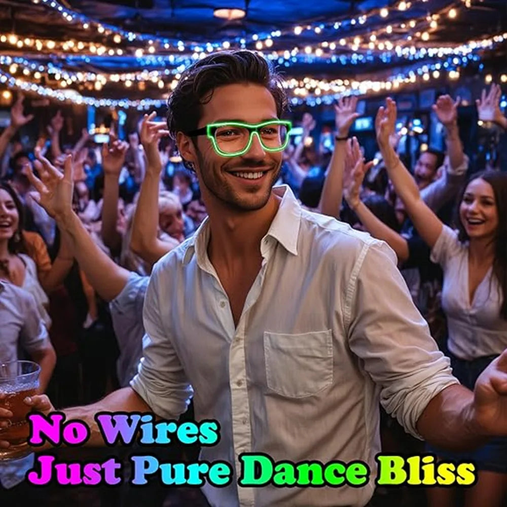 Raverfrog Wireless LED luminous rechargeable sunglasses.  No cords!
