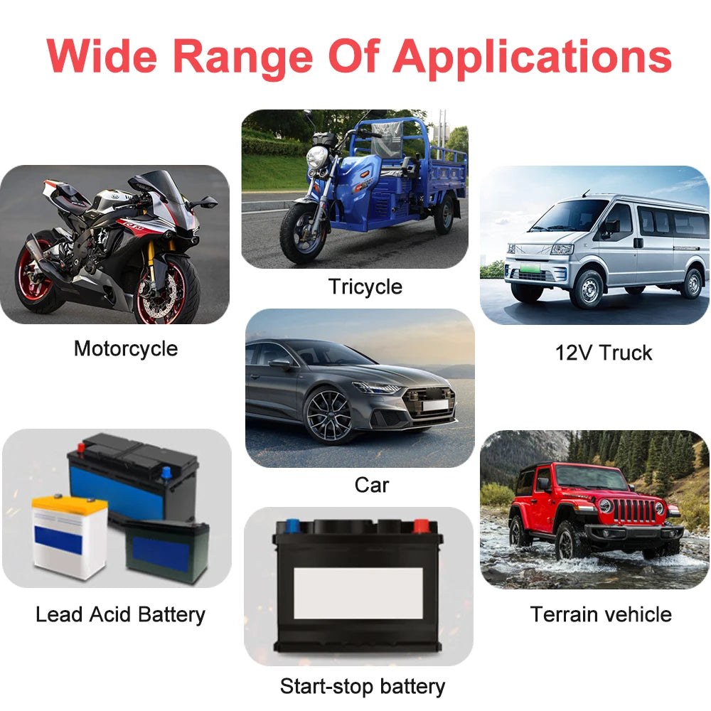 Car Battery Charger 12V 6A Pulse Repair LCD Display Smart Fast Charge / Start for Car / Motorcycle.