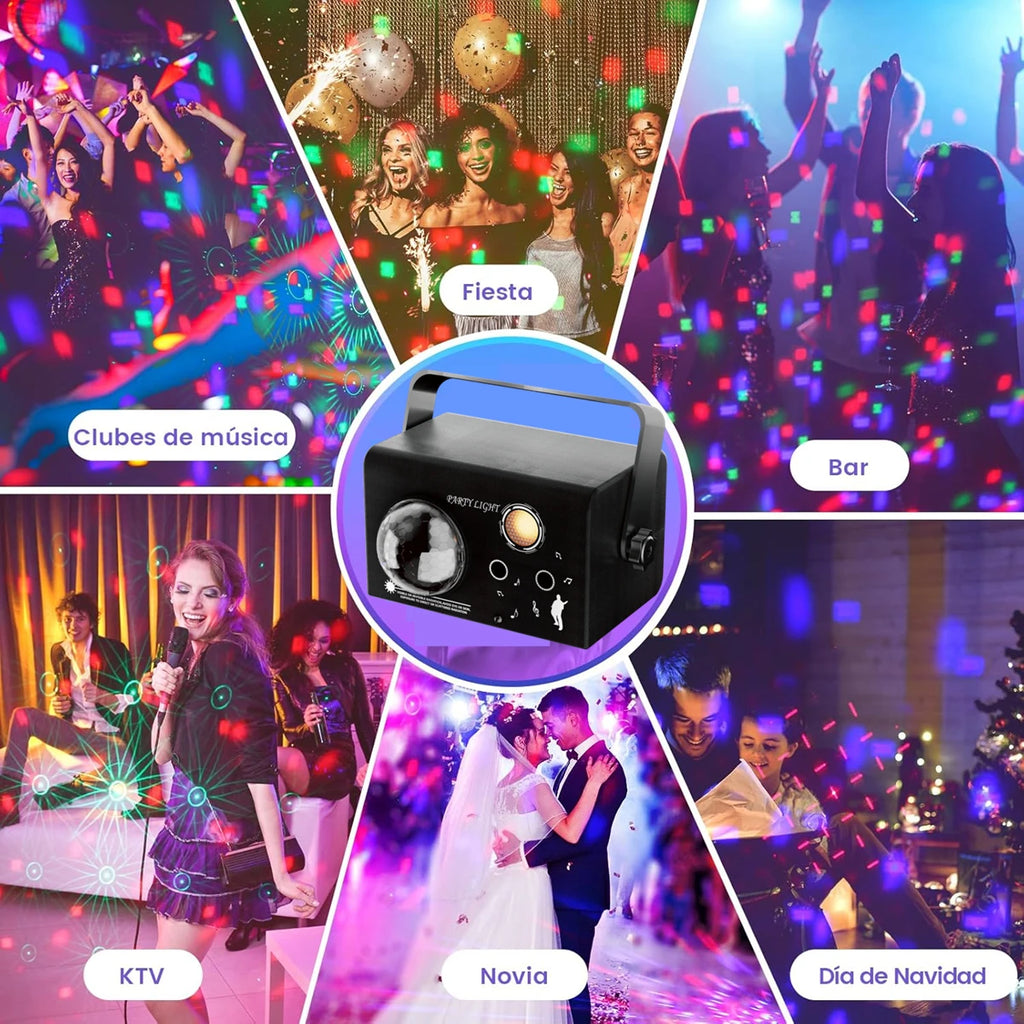 Froggy Party Lights, Commercial Grade. Disco Light, Rgb 3 Lens Sound Activated Dj Strobe Stage Lights