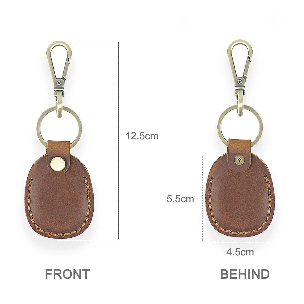 Handmade Genuine Leather Airtag Holder for Keys / Keychain.