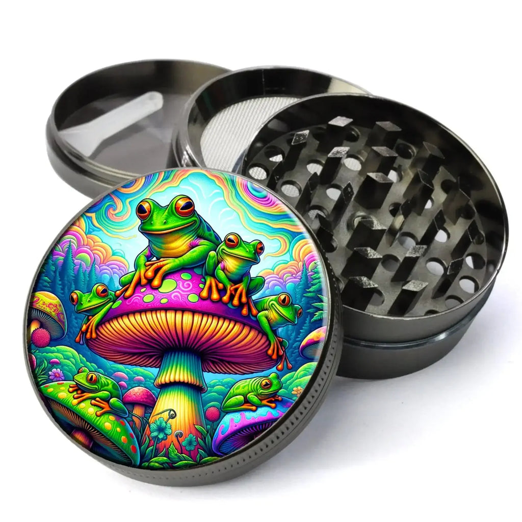 Raverfrog Grinder (Compact and Large Sizes Available) Metal Herb Grinder