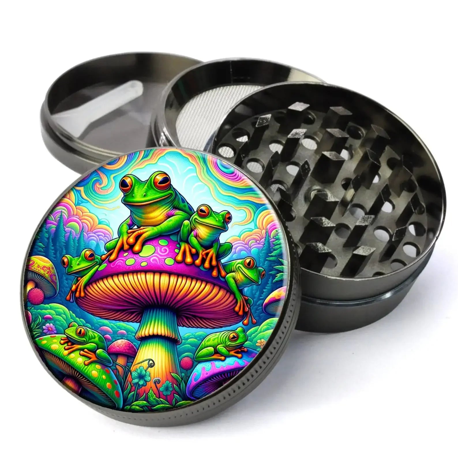 Raverfrog Grinder (Compact and Large Sizes Available) Metal Herb Grinder