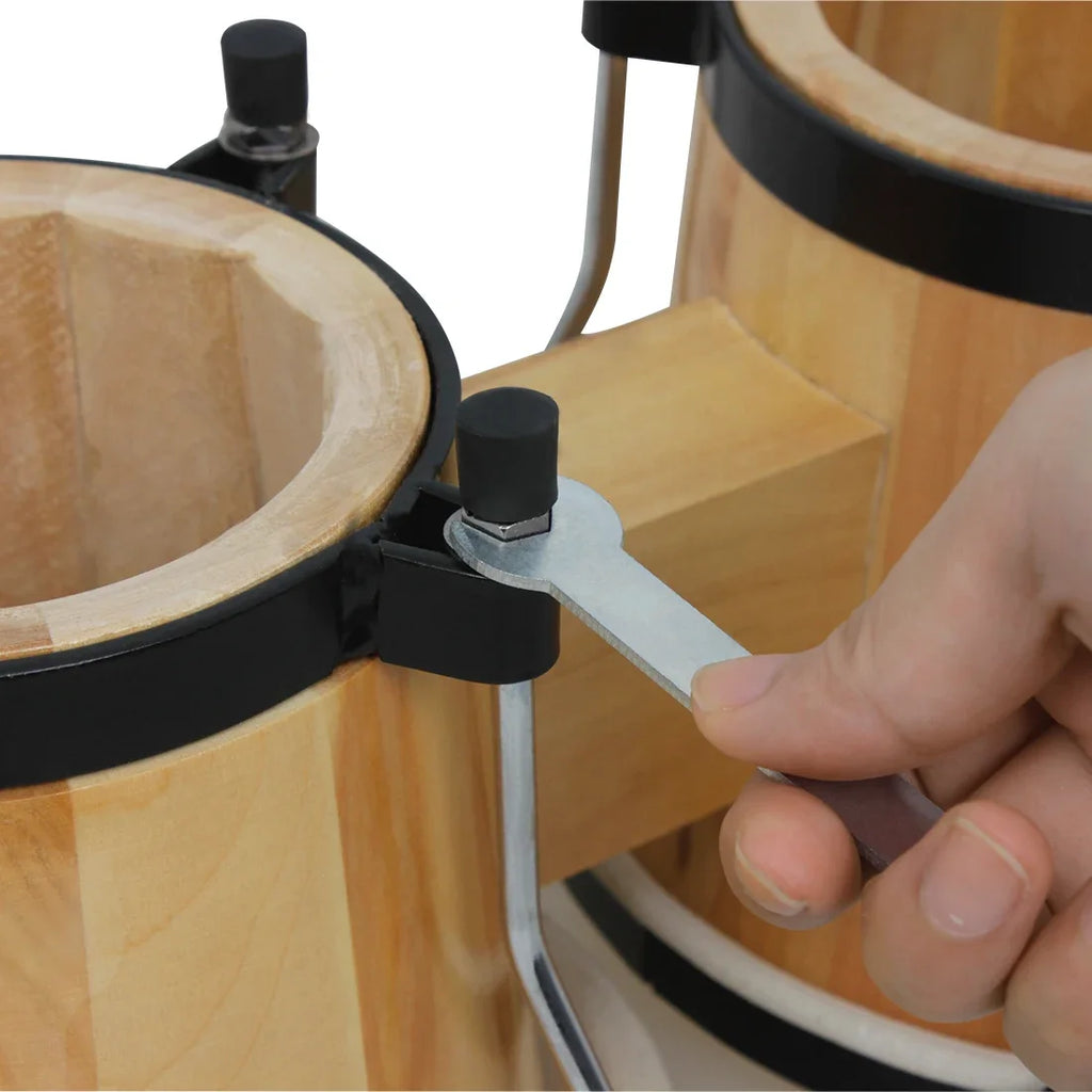 Pro Model.  IRIN 6 Inch Genuine Sheep Skin Bongo Drum Wooden Color Double-Drum Percussion Instrument African Jazz Style.  Amazing Sound!