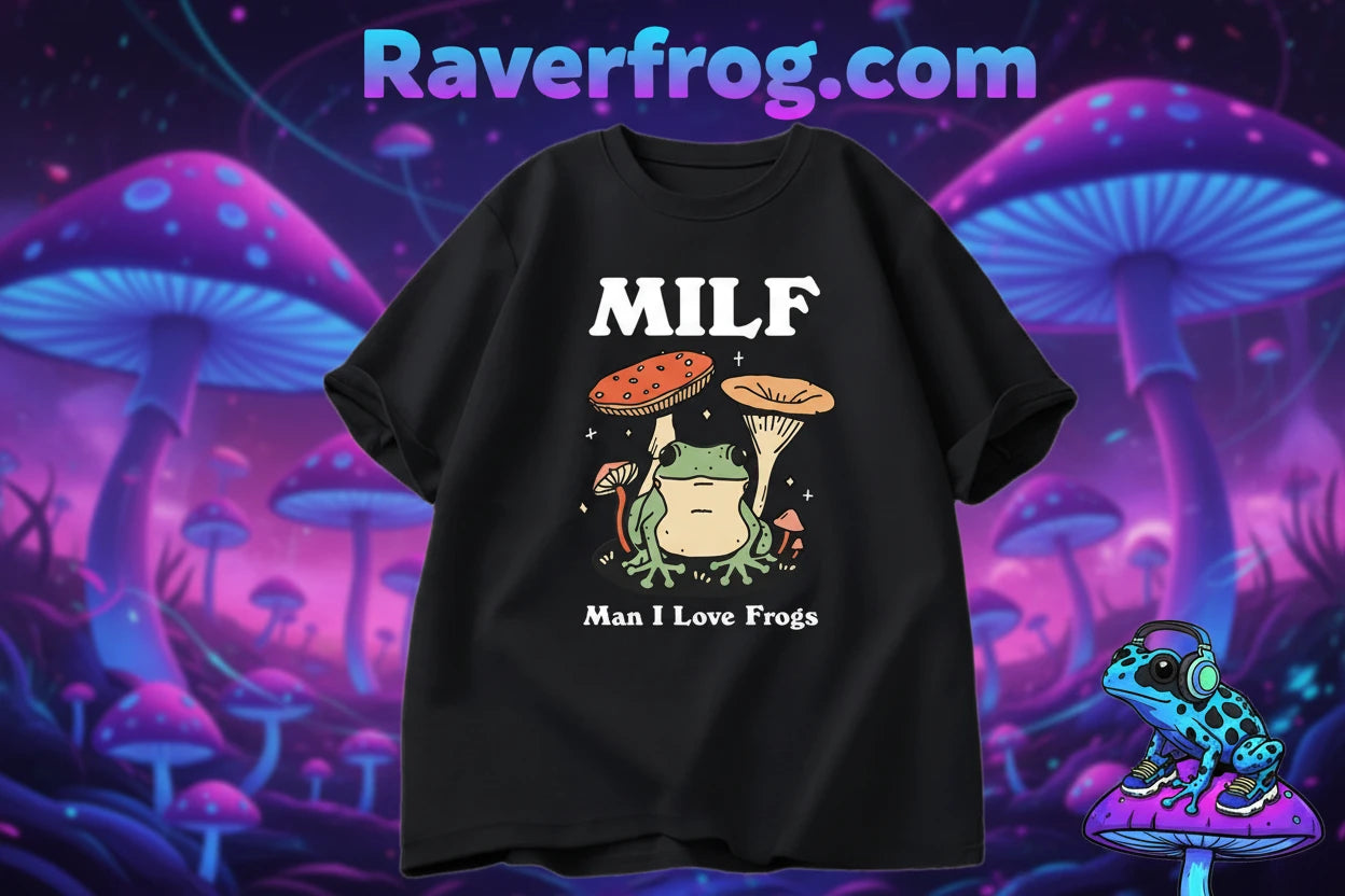 Raverfrog M.I.L.F. (Man I Love Frogs) T-Shirts.