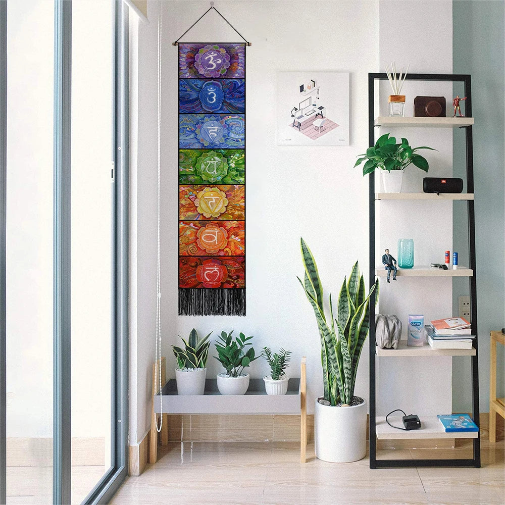 Seven Chakra Skinny Wall Tapestry Collection