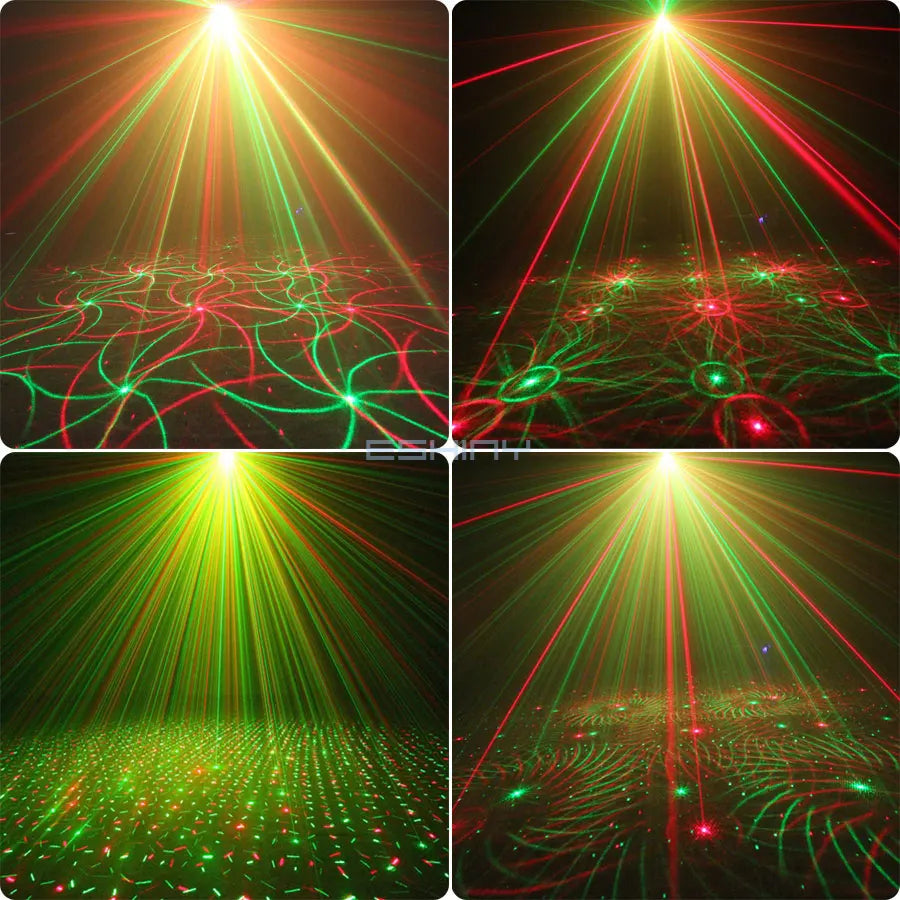 DJ - Stars Red Green Laser 4IN1 Patterns DJ Party Light Projector