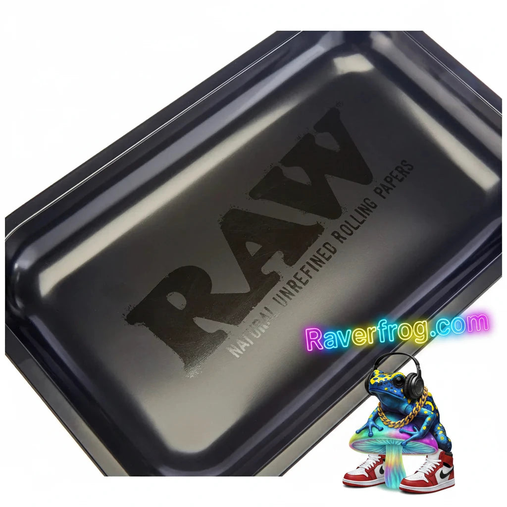 RAW Matte Black-on-Black **Murder'd-Out** Rolling Tray