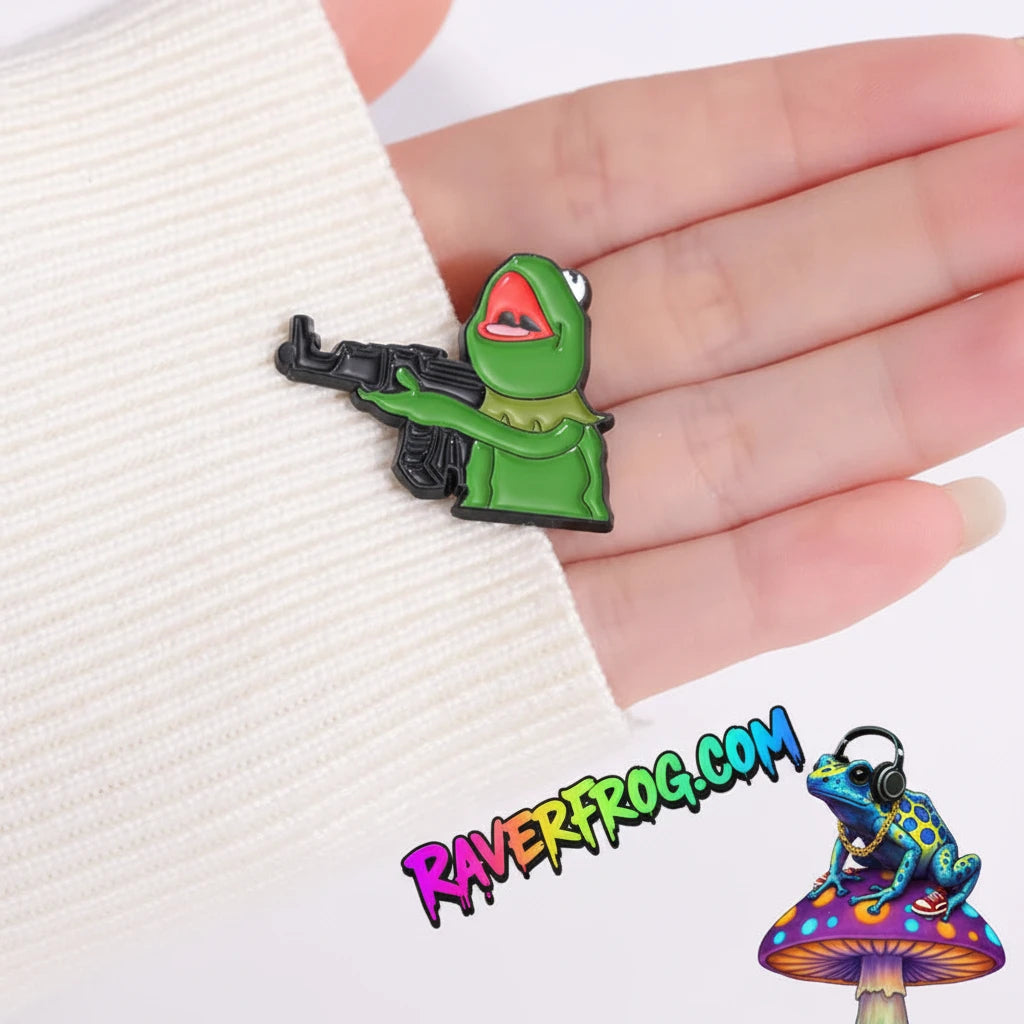 R.F. Frog And A Gun “AK Kermit” Enamel Festival Pin