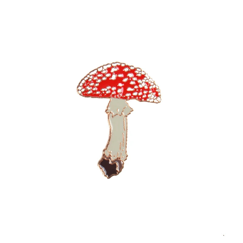 Cute R.F. Mushroom and Frog Home Enamel Pins
