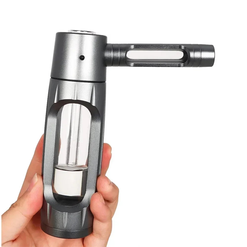 Ultra-Premium Portable Sealed Metal Water Pipe with 155mm Glass Bowls.  All Glass and Metal.  💨 Anything!