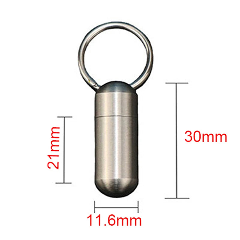 New Mini Outdoor Waterproof Stainless Steel Pill Container.