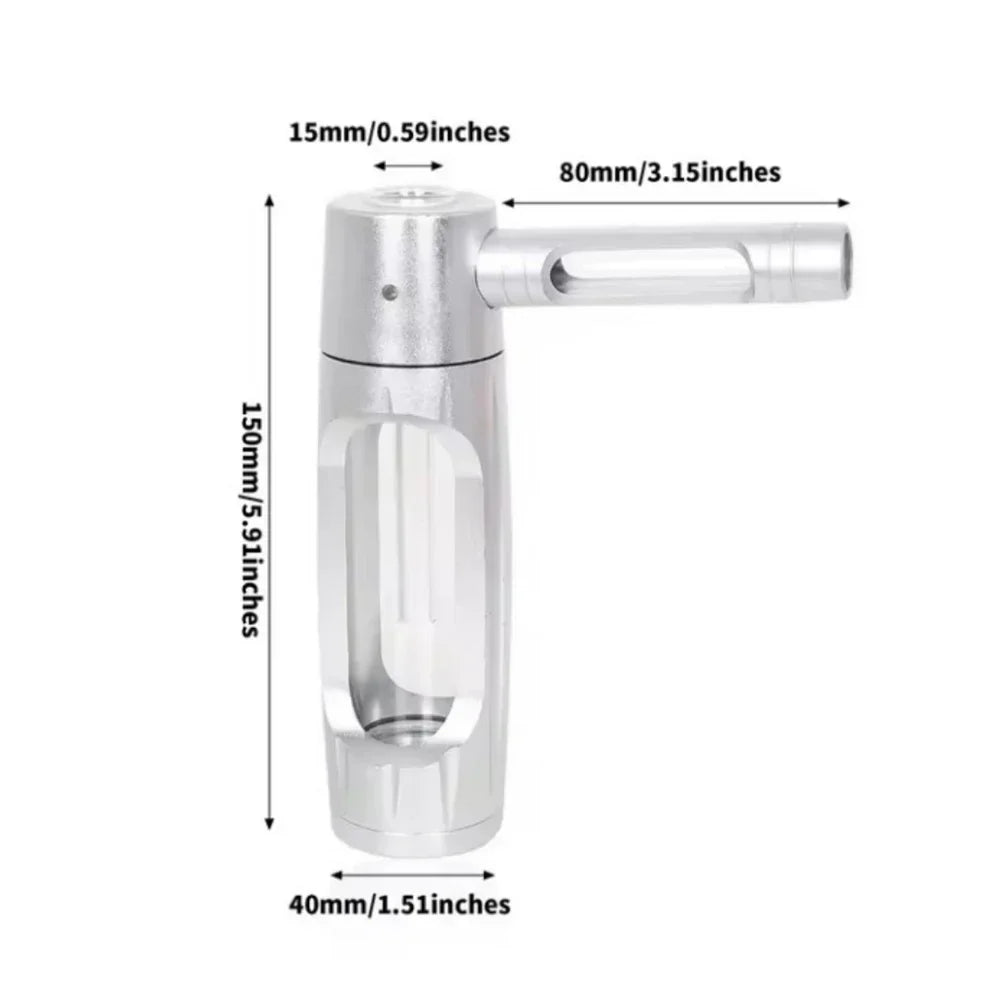 Ultra-Premium Portable Sealed Metal Water Pipe with 155mm Glass Bowls.  All Glass and Metal.  💨 Anything!