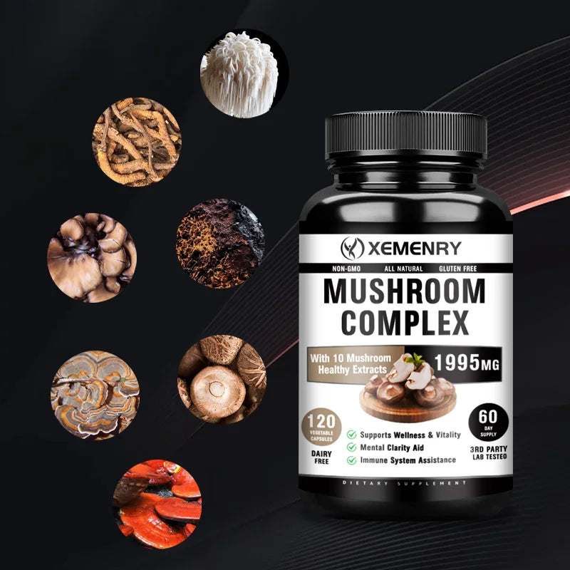 Focus and Recovery Blend - Mushroom Complex Supplements - Nootropic Brain Supplement for Memory and Focus, Relieve Stress.