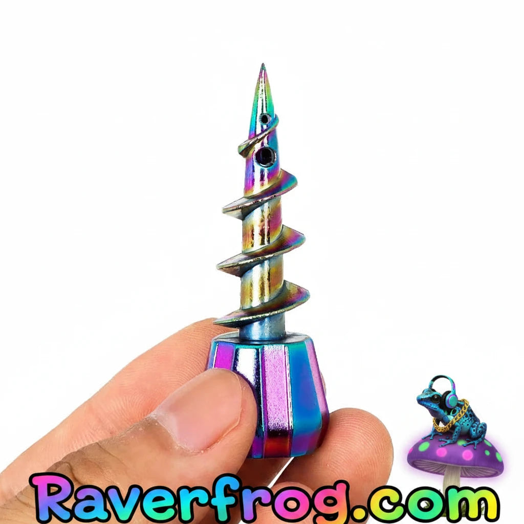 Heavy Duty Screw-In Pipe.  Create Water-Bong from Cans, Bottles, Etc.  No Pipe, No Problem.  Easily bring into festival and Create your Masterpiece.