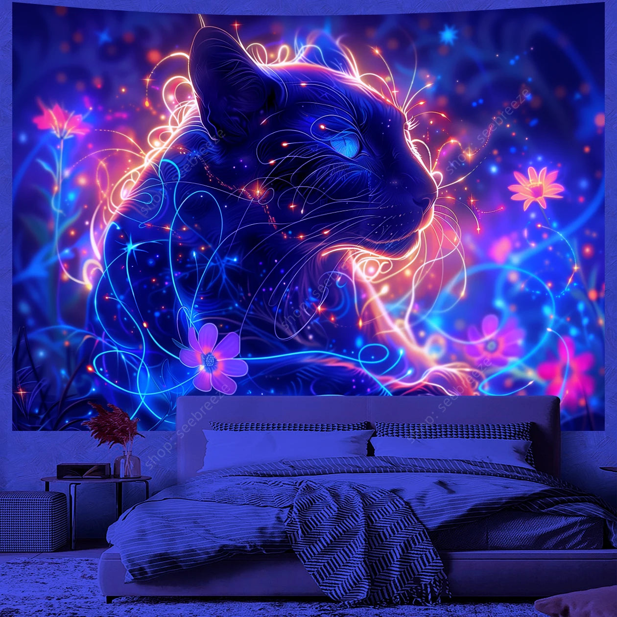HD UV Psychedelic Animal Tapestry Collection