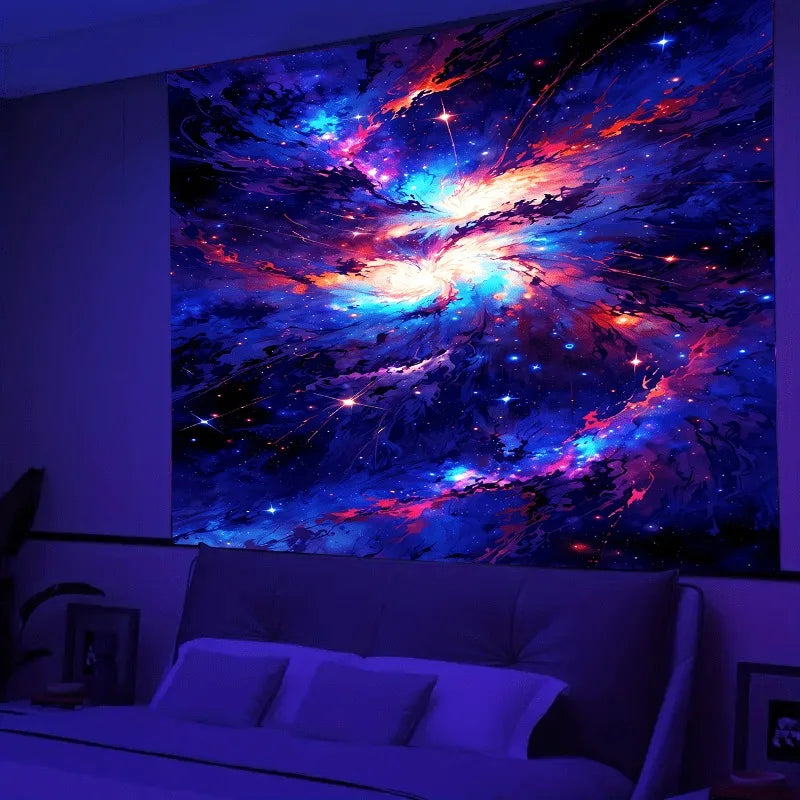 HD Ultraviolet psychedelic fantasy tree luminous tapestry Collection