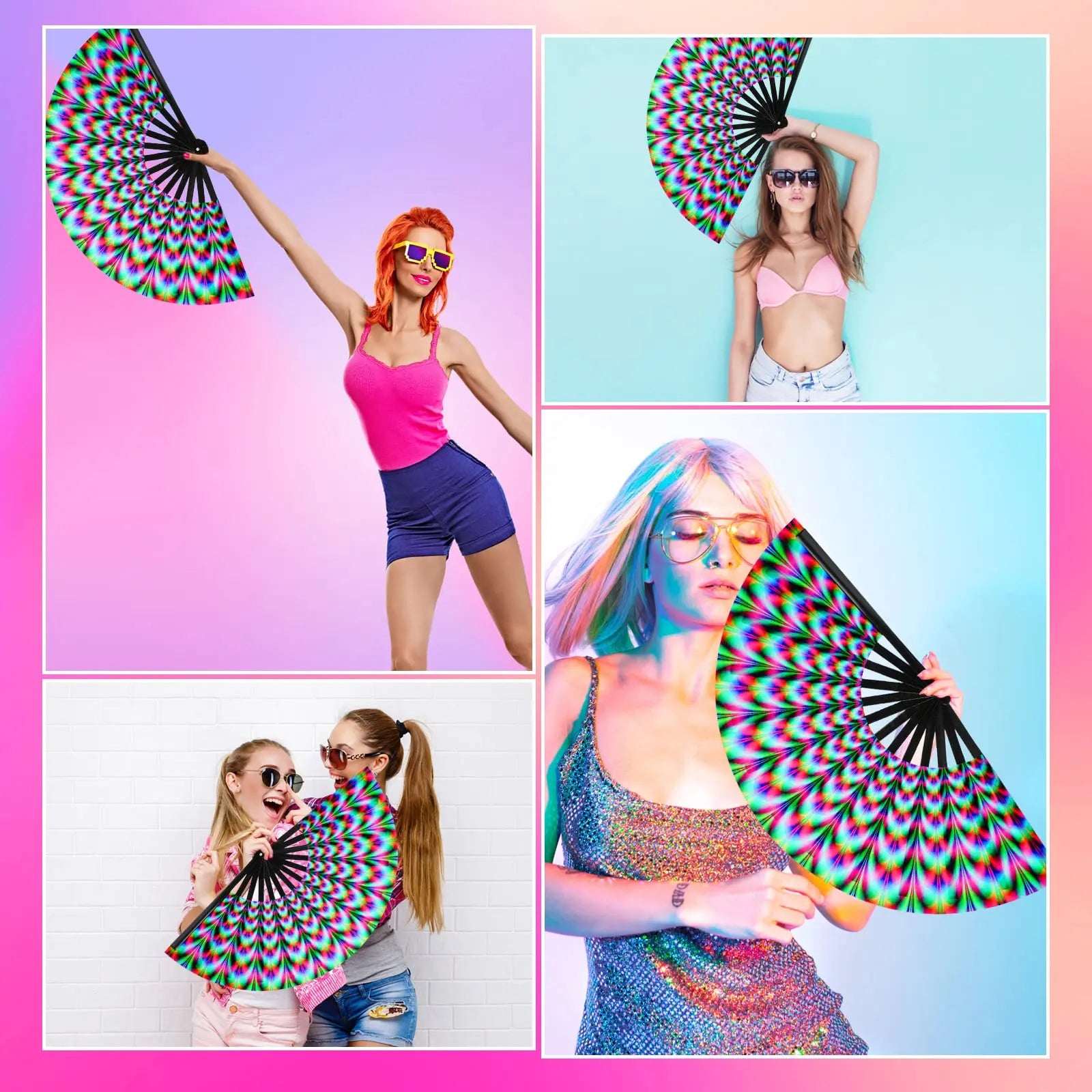 Foldable LARGE Raver Fan.