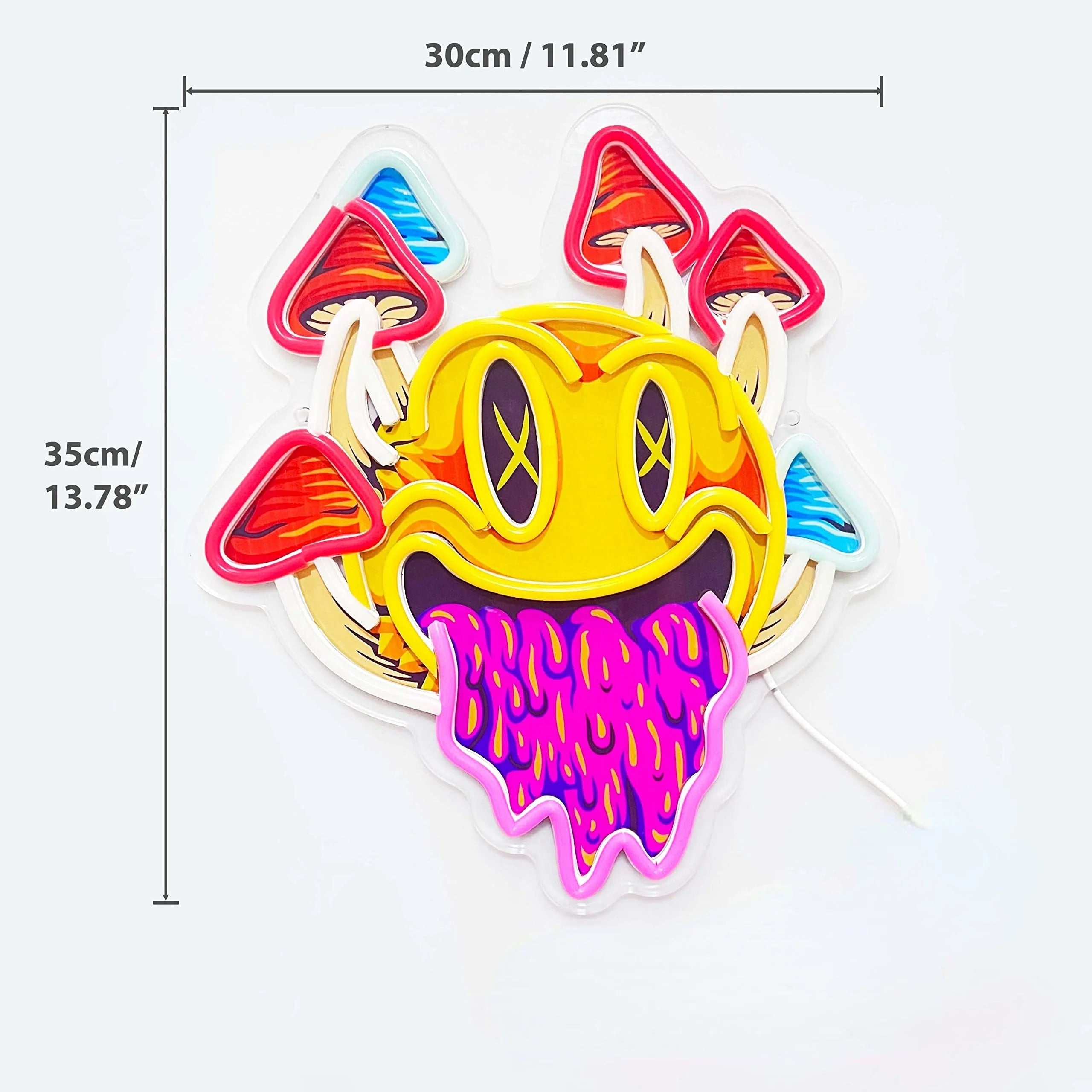 Happy Mushroom Thoughts - High Quality- Unique Neon Sign. Bright and Built to last. Premium Components.