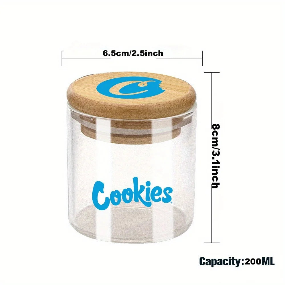 COOKIES BRAND Glass Storage Jars with Airtight Bamboo Lid.  Lock in freshness!