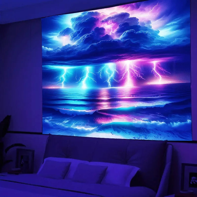 HD Ultraviolet psychedelic fantasy tree luminous tapestry Collection