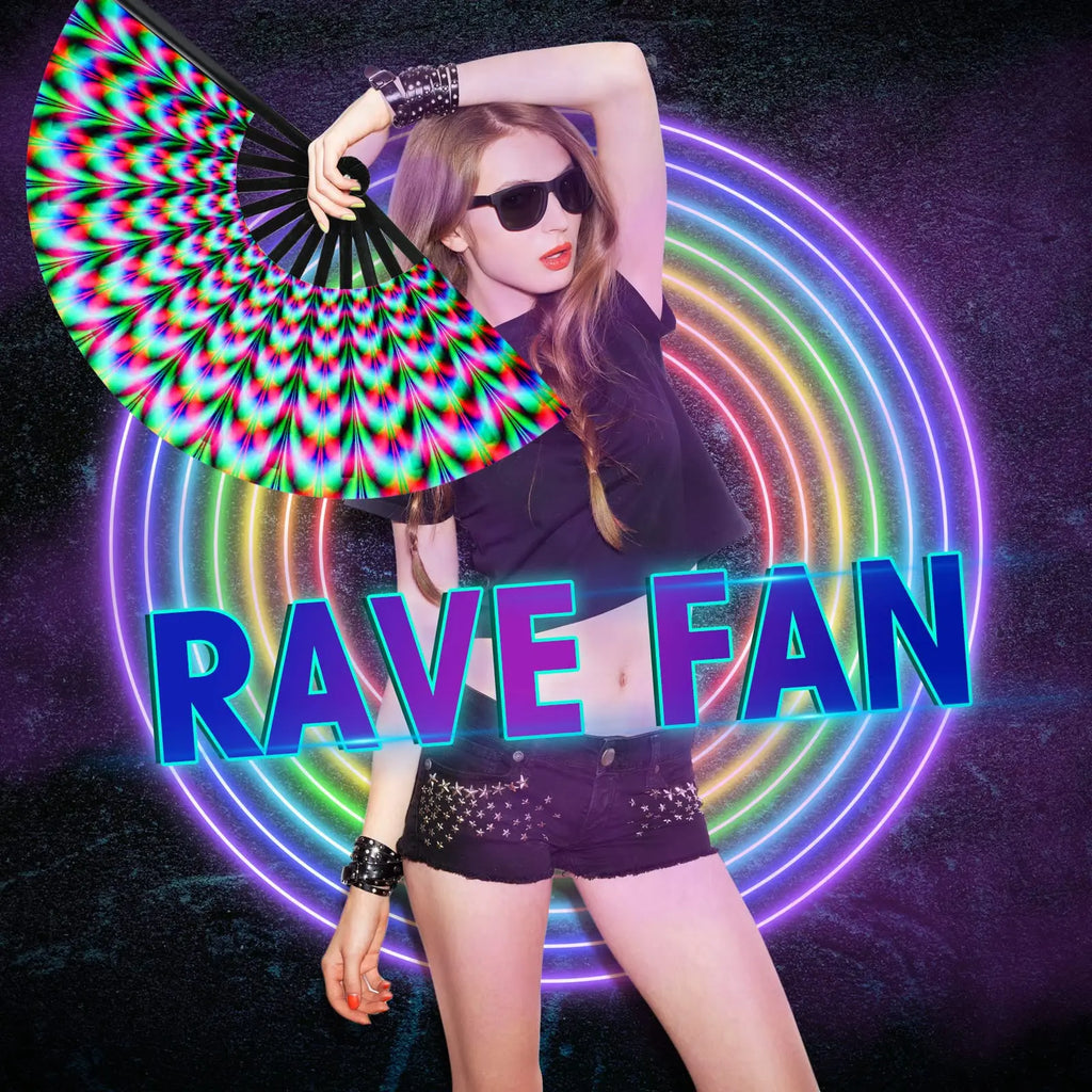 Foldable LARGE Raver Fan.