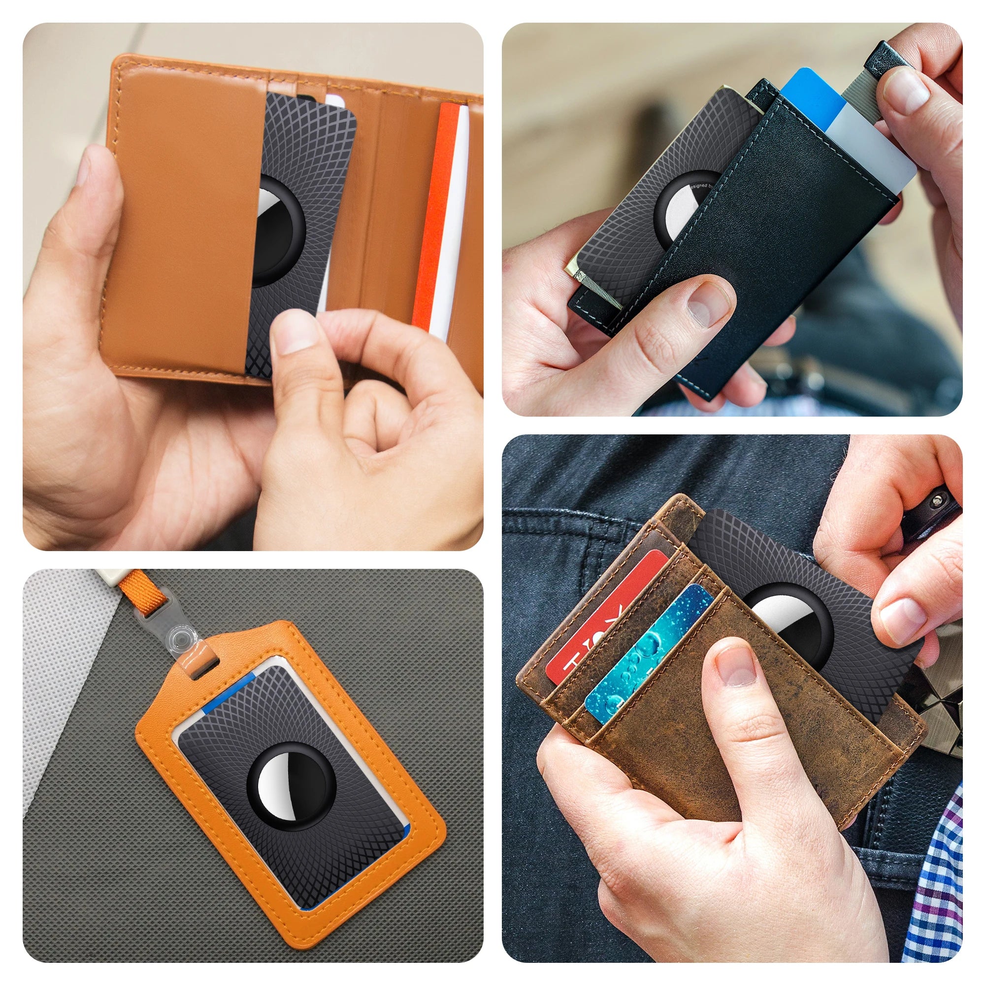 2Pack For Apple Airtag Wallet Case Thin Card Size.