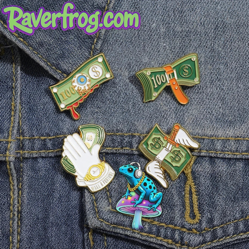 Ca$h Money Enamel Festival Pin Collection.  20 Unique Designs to choose from.