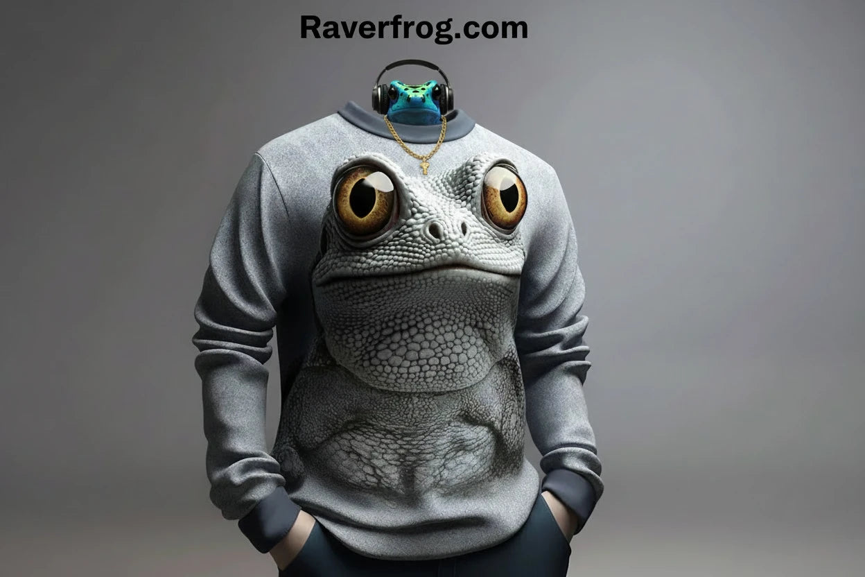 Raverfrog - Frog Crew 2026 - Crew Neck Sweatshirt. Premium Fit. HD. Ultra Realistic.