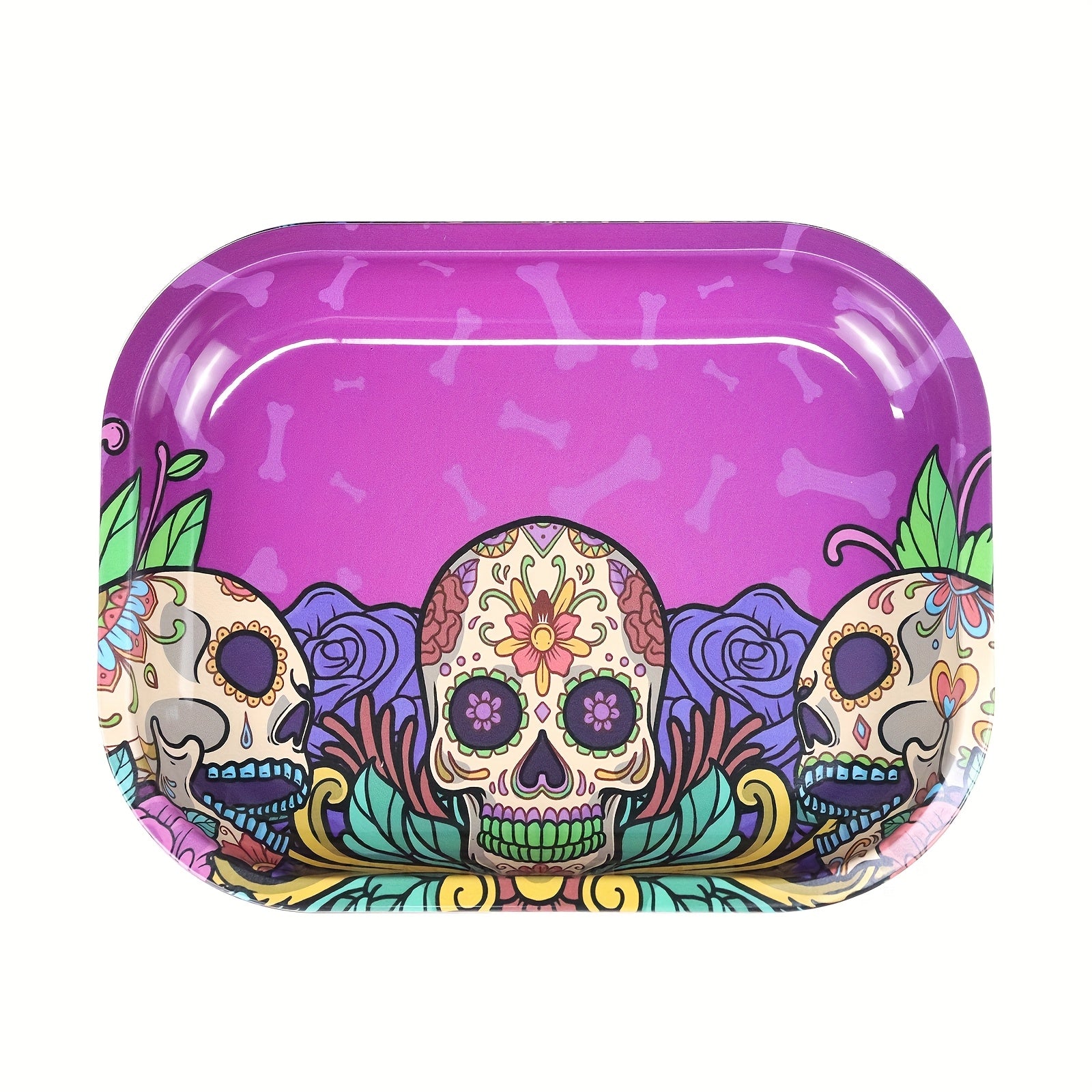 Heavy-Duty Metal Rolling Trays.  Psychedelic Gothic, Skull Designs. Variety of Images.